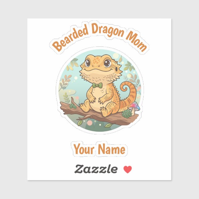 Custom Bearded Dragon Mom Sticker (Blatt)