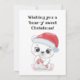 Custom Beary First Christmas QR Code Grußkarte Feiertagskarte