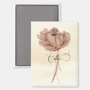 Custom beautiful Blume Bow Earth tone Calligraphy Magnet
