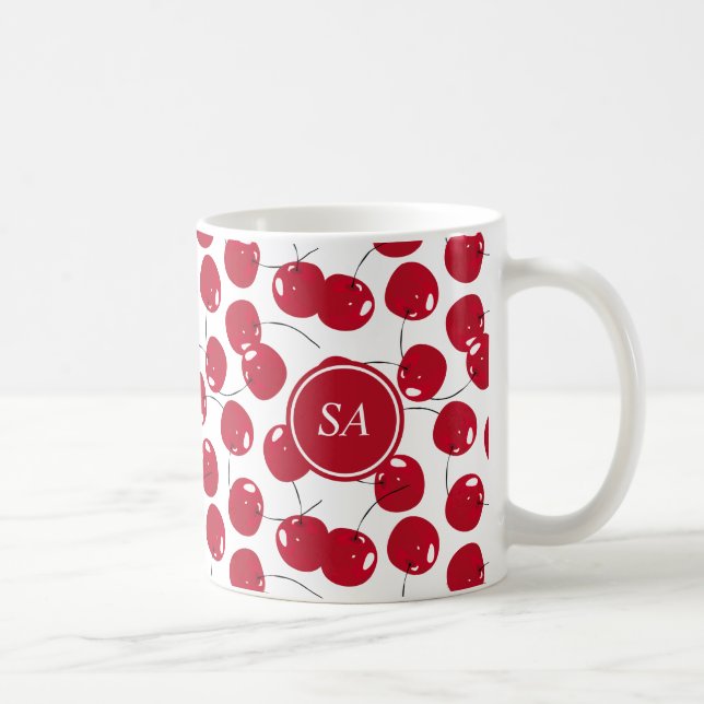 Custom Beautiful Fresh Red Cherry Muster Kaffeetasse (Rechts)