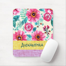 Custom beautiful texture background floral mousepad