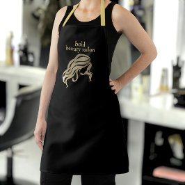 Custom Beauty Salon Co. Name Black & Gold Mitarbei Schürze