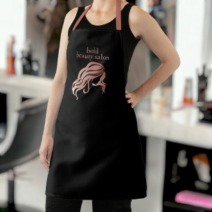 Custom Beauty Salon Name Black & Rose Gold Mitarbe Schürze