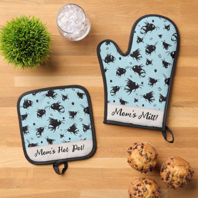 Custom Bee Oven Mitt & Pot Holder Set für sie (Oben Unten)