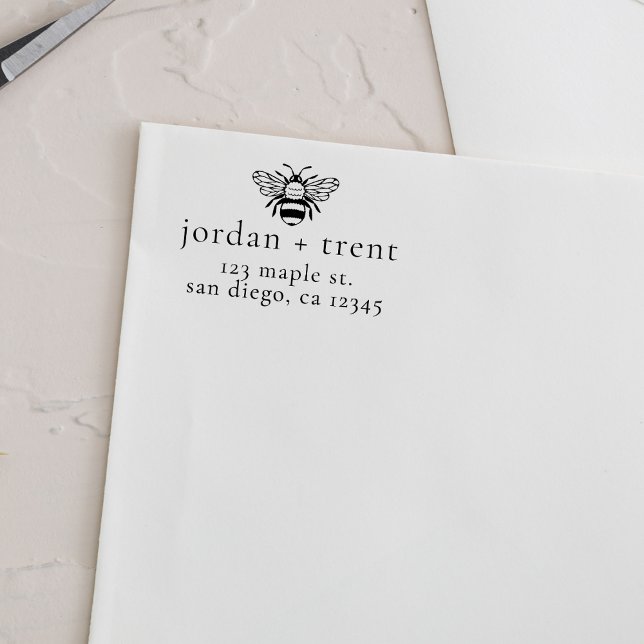 Custom Bee Rücksendeadresse Briefmarke Gummistempel (Von Creator hochgeladen)
