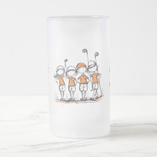 Custom Beer Mug for Ladies Golf League  Mattglas Bierglas (Mittel)