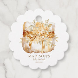 Custom Beige Gold Diaper Illustration Baby Dusche Geschenkanhänger