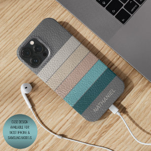 Custom Beige Grau Aqua Aquamarin grüne Streifen Case-Mate iPhone Hülle