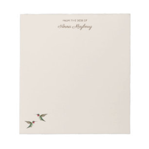 Custom Beige Hummingbird Notepad Notizblock