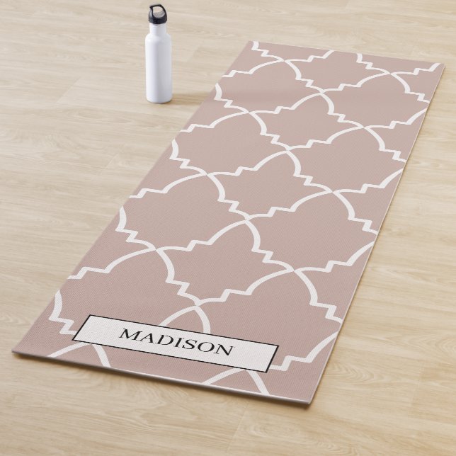 Custom Beige marokkanisches Gittermuster Yogamatte (Beispiel)