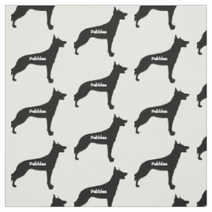 Custom belgische Malinois Hunde-Silhouette Stoff