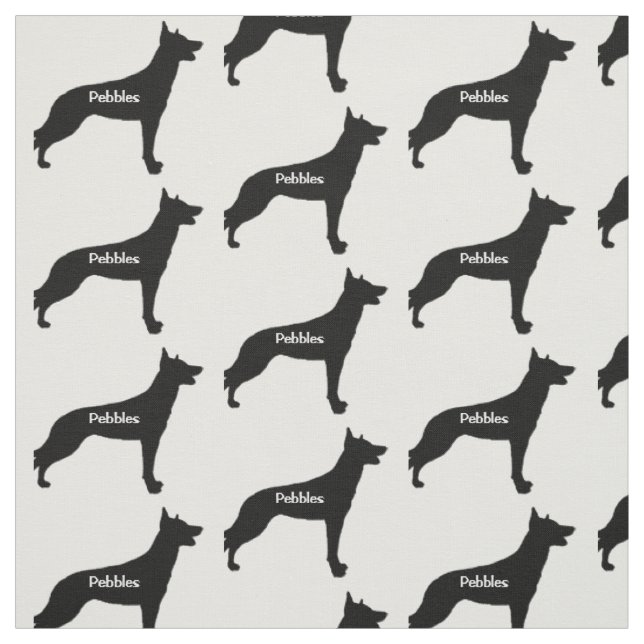 Custom belgische Malinois Hunde-Silhouette Stoff (Muster)