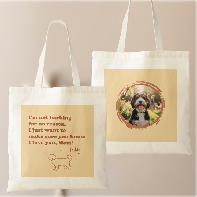 Custom Bernedoodle Mom Tote Bag with Pet Photo (Créateur téléchargé)