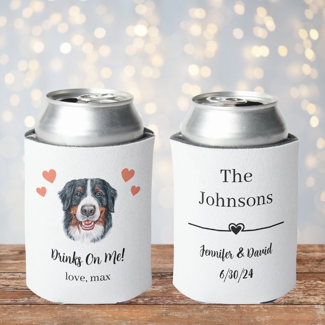 Custom Bernese Mountain Dog Pet Wedding Can Cooler Dosenkühler (Von Creator hochgeladen)
