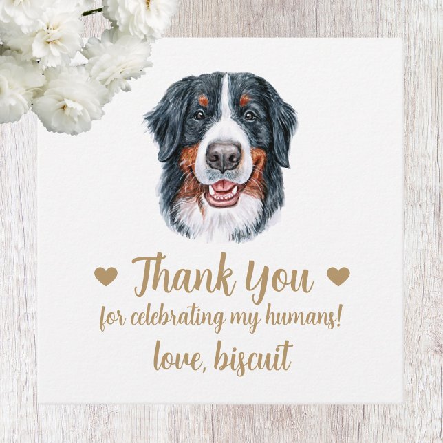 Custom Bernese Mountain Hund Gastgeschenk Hochzeit Geschenkanhänger (Von Creator hochgeladen)