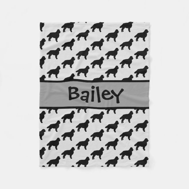 Custom Bernese Mountain Hund Silhouette Fleecedecke (Vorderseite)