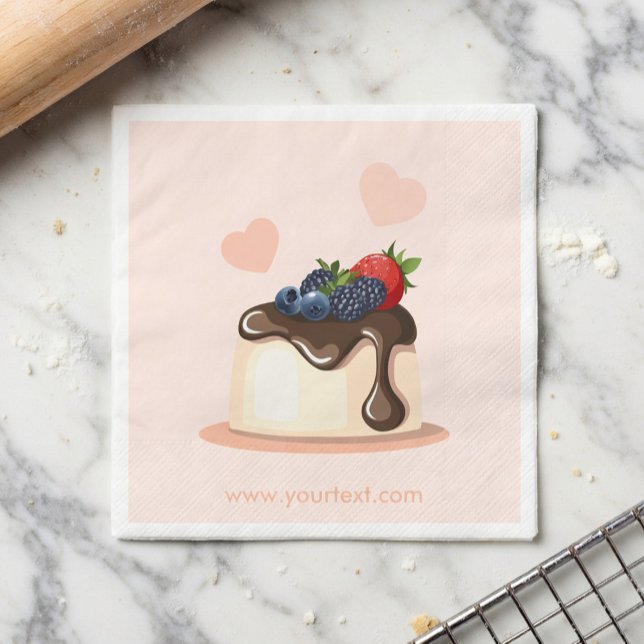 Custom Berry Dessert Illustration Paper Napkin Serviette (Von Creator hochgeladen)