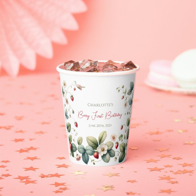 Custom Berry First Geburtstag Pappbecher (Insitu)
