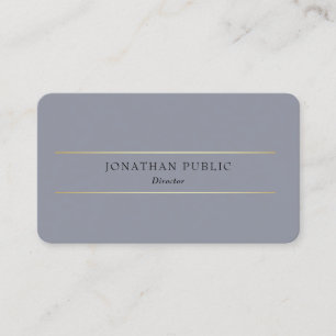 Custom Beruflich Modern Gray Gold Elegante Visitenkarte