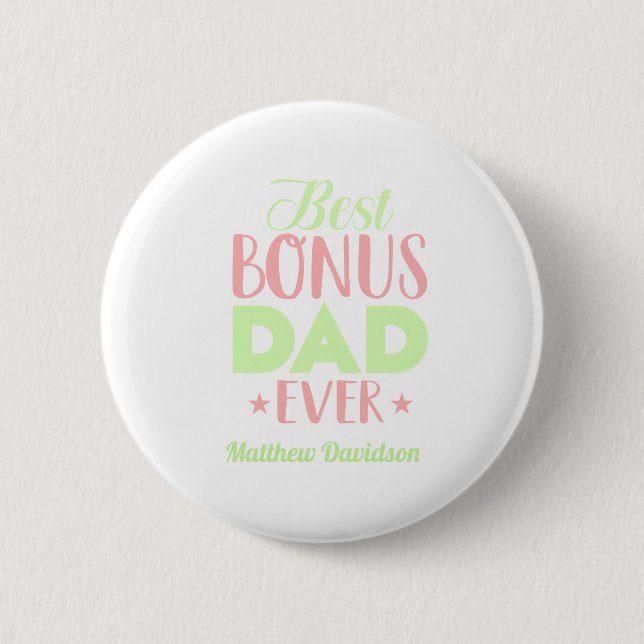 Custom Best Bonus Vater je Typografie Button (Vorderseite)