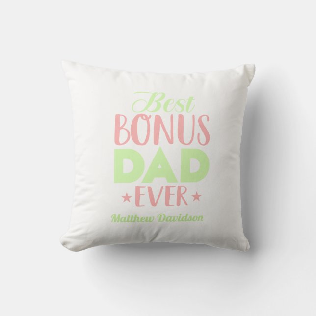 Custom Best Bonus Vater je Typografie Kissen (Vorderseite)