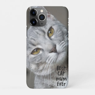 Custom Best cat Mama Ever Modern Cat Foto iPhone 11Pro Hülle