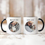 Custom Best Cat Vater Pet Foto Tasse<br><div class="desc">Zeigen Sie Liebe für den "Best Cat Vater" mit diesem lustigen, maßgeschneiderten Kaffeegenuss für die Tasse! In unserer Tasse finden Sie 2 Lieblings-Fotos mit modernem Schwarz-Text auf der Vorder- und Rückseite, die Sie personalisieren können. Erstellen Sie Ihre eigenen Bilder, indem Sie einfach Ihre Bilder zu den zwei runden Platzhaltern hinzufügen....</div>