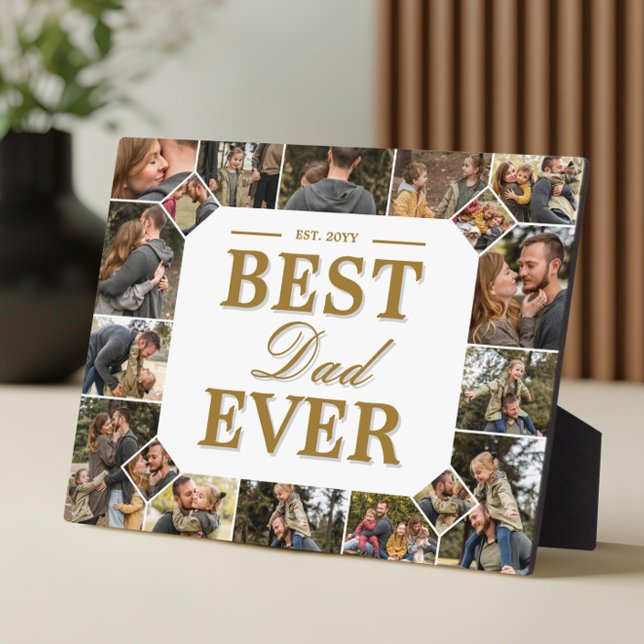 Custom Best Dad Ever Family Photo Collage Keepsake Fotoplatte (Best Dad Ever Father's Day Photo Frame Collage)