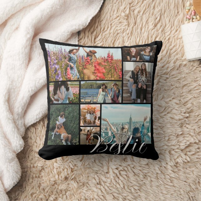 Custom Best Friend Foto Collage Geschenk für Besti Kissen (Decke)