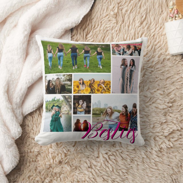 Custom Best Friend Foto Collage Geschenk für Besti Kissen (Decke)