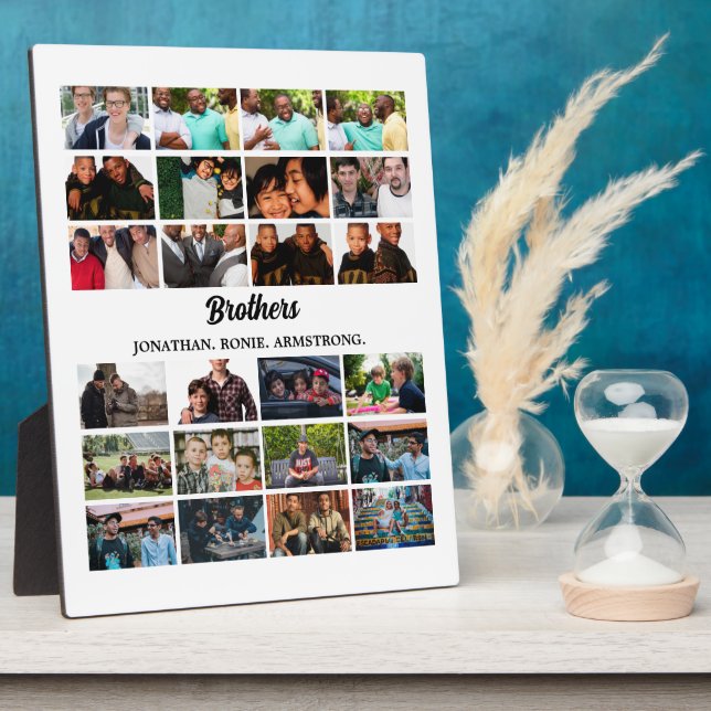 Custom Best Friends Forever Brothers Foto Collage Fotoplatte (Seite)