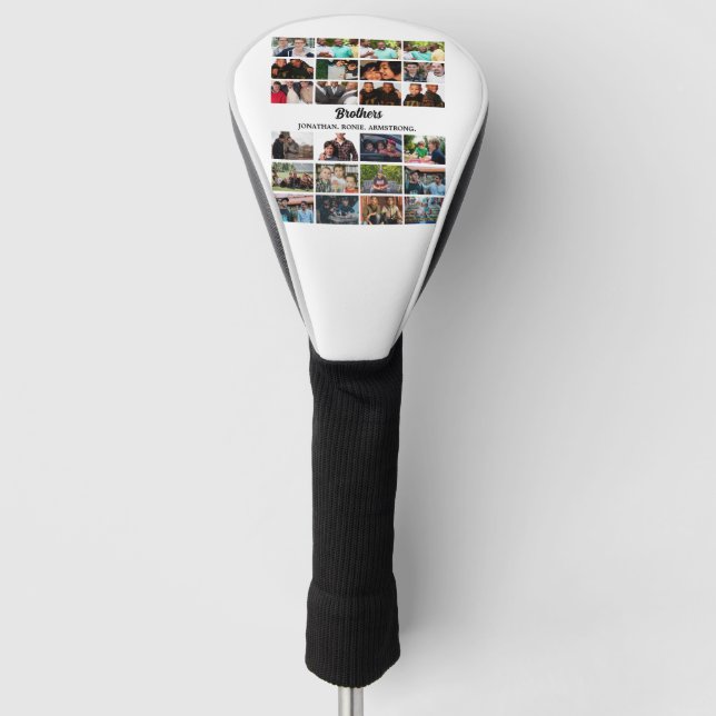 Custom Best Friends Forever Brothers Foto Collage Golf Headcover (Vorderseite)