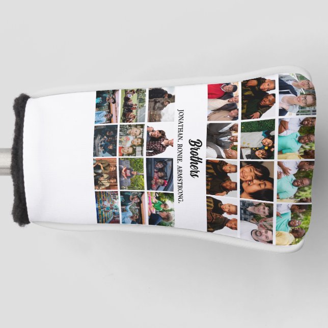 Custom Best Friends Forever Brothers Foto Collage Golf Headcover (Vorderseite)
