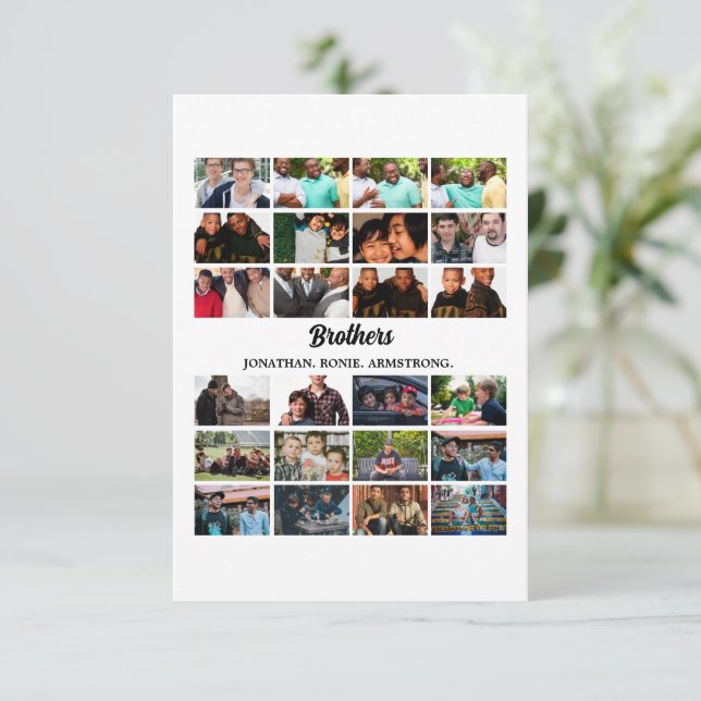 Custom Best Friends Forever Brothers Foto Collage Karte (Stehend Vorderseite)