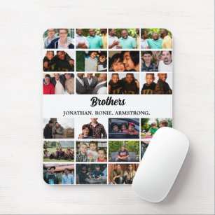 Custom Best Friends Forever Brothers Foto Collage Mousepad