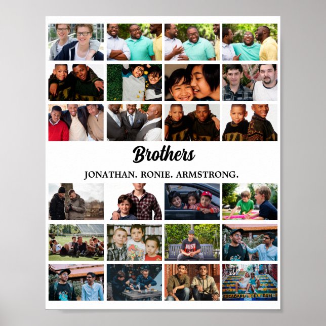 Custom Best Friends Forever Brothers Foto Collage Poster (Vorne)