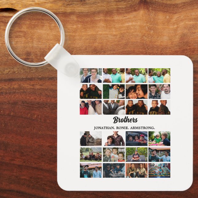 Custom Best Friends Forever Brothers Foto Collage Schlüsselanhänger (Vorderseite)