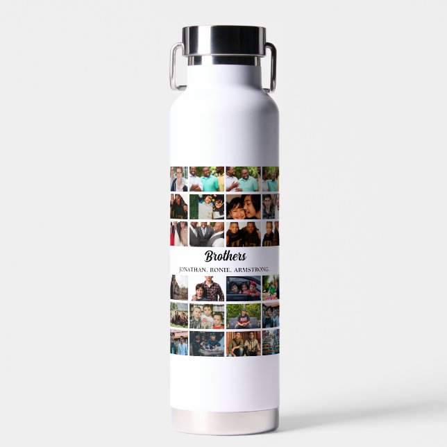 Custom Best Friends Forever Brothers Foto Collage Trinkflasche (Vorne)