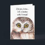 Custom Best Friends Geburtstag mit Niedlichem Owl  Karte<br><div class="desc">Custom Best Friend Geburtstag Niedlich Owl Spaß. Mit Ihrem persönlichen Gruß anpassen</div>