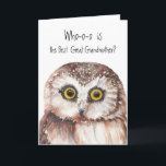 Custom Best Great Grandmother Cute Owl Humor Karte<br><div class="desc">Custom Best Great Grandmother Birthday Cute Owl Humor. Customize with your own personal greeting</div>