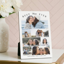 Custom Best Mom Ever Family Photo Collage Keepsake Fotoplatte