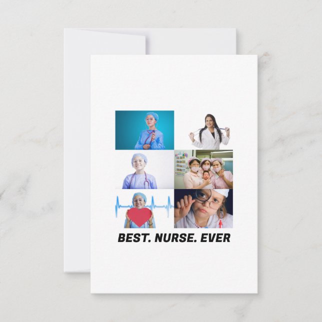 Custom Best Nurse je 6 Foto Collage Dankeskarte (Vorderseite)