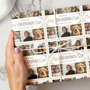 Custom Best Oma je 6 FotoCollage Geschenkpapier