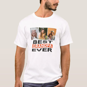 Custom Best Opa Ever 3 Foto Typografie T-Shirt