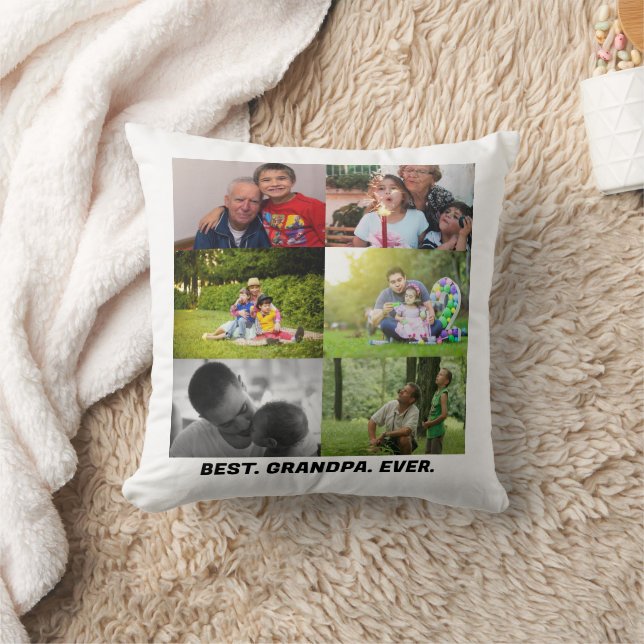 Custom Best Opa je 6 Foto Collage Kissen (Decke)