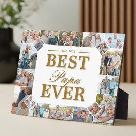 Custom Best Papa Ever Unqiue Family Photo Collage Fotoplatte