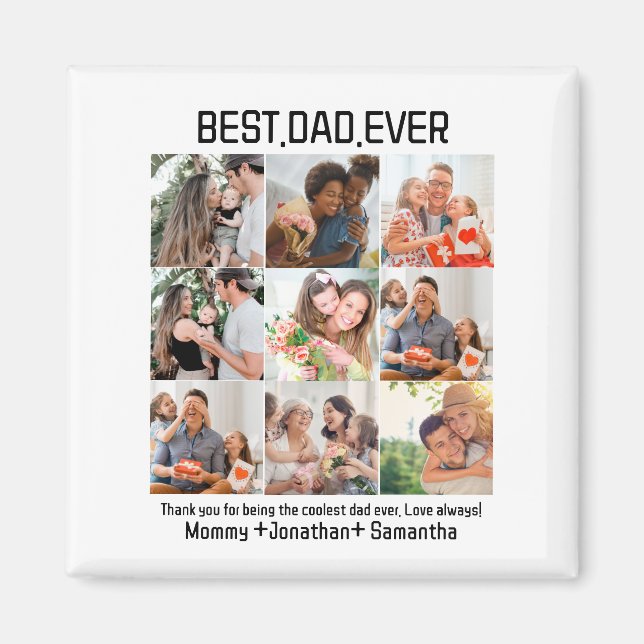 Custom Best Vater je Vatertag 9 FotoCollage Magnet (Vorne)