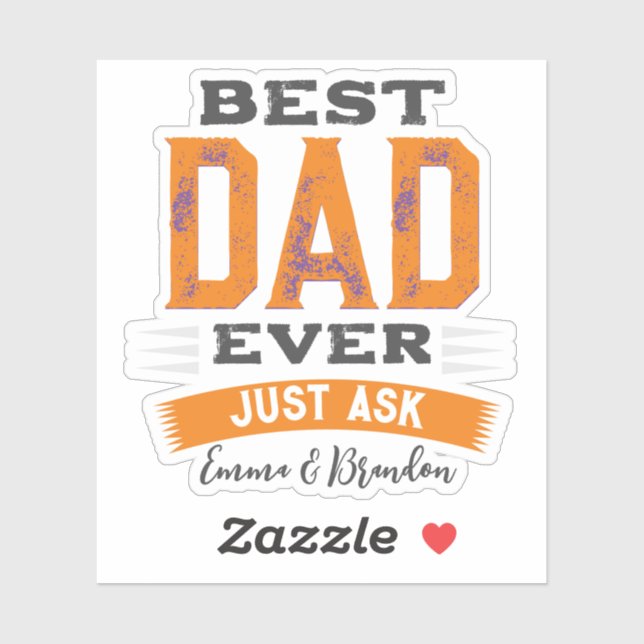 Custom Best Vater Papa Pater immer nur Gefragt lus Aufkleber (Blatt)