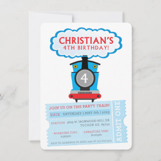 CUSTOM BESTELLT Christlichen 4. Geburtstagszug lad Einladung