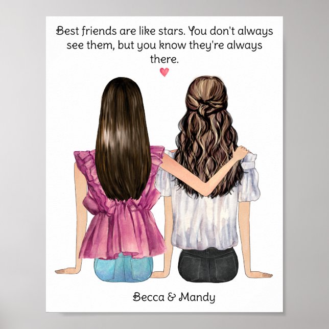 Custom Besties Gift | Best Friend Poster (Vorne)